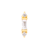 Gold and Diamond Baguette Bar Piercing