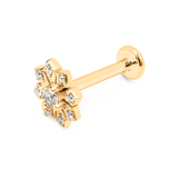Gold and Diamond Solo Bar Piercing