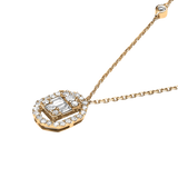 Gold and Diamond Baguette Square Diamond Union Necklace