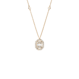 Gold and Diamond Baguette Square Diamond Union Necklace