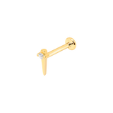 Gold and Diamond Lance Bar Piercing