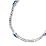 Brazalete Oro Blanco con Zafiros y Diamantes