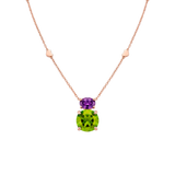 Collar Back to Origin Oro Rosa con Amatistas y Peridotos