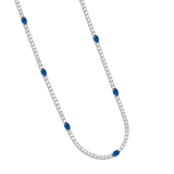 Collar Oro Blanco con Zafiros y Diamantes