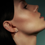 Gold and Diamond Lightening Bolt Paved Piercing