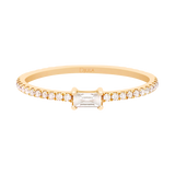 Gold and Diamond Union Baguette Ring
