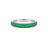 Anillo Noblesse Oblige Oro Blanco con Esmeraldas y Diamantes