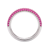 Anillo Noblesse Oblige Oro Blanco con Zafiros Rosas