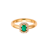 Anillo Madame Oro Amarillo con Esmeralda y Diamantes