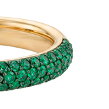 Anillo Madame con Diamante y Pavé de Esmeraldas