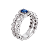 Anillo Boutique Icon Oro Blanco con Zafiro y Diamantes