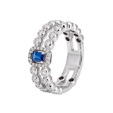 Anillo Boutique Icon Oro Blanco con Zafiro y Diamantes