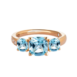 Anillo Back to Origin Oro Rosa con Topacios Azules y Diamantes