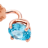 Aretes Back to Origin Oro Rosa con Topacios Azules