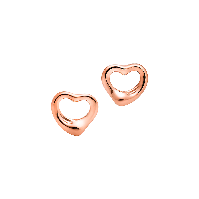 Elsa Peretti Pendientes Open Heart 11mm Rose Gold