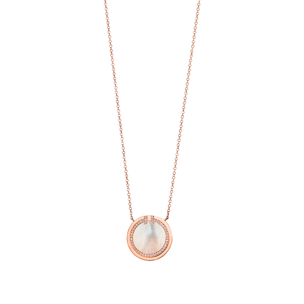 Tiffany T Colgante Circle Rose Gold & Diamonds