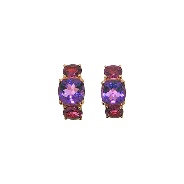 Back to Origin Pendientes with Amethyst & Rhodolite