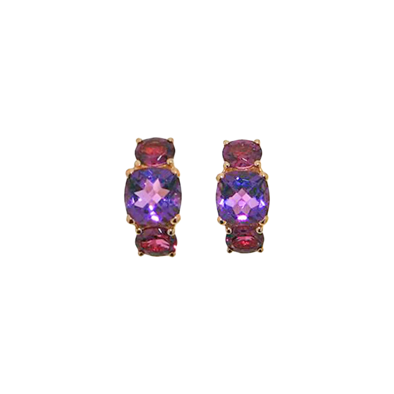 Back to Origin Pendientes with Amethyst & Rhodolite