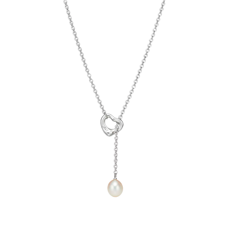 Elsa Peretti Colgante Open Heart Lariat Silver