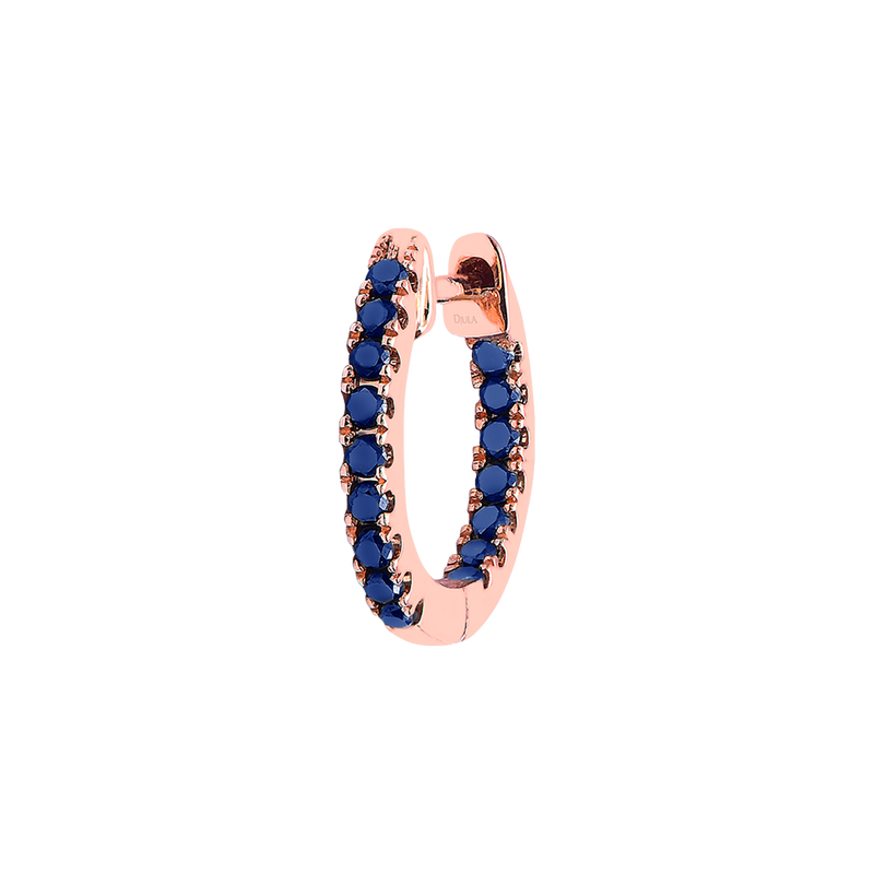 Gold and Diamond Gaphique blue sapphire single hoop