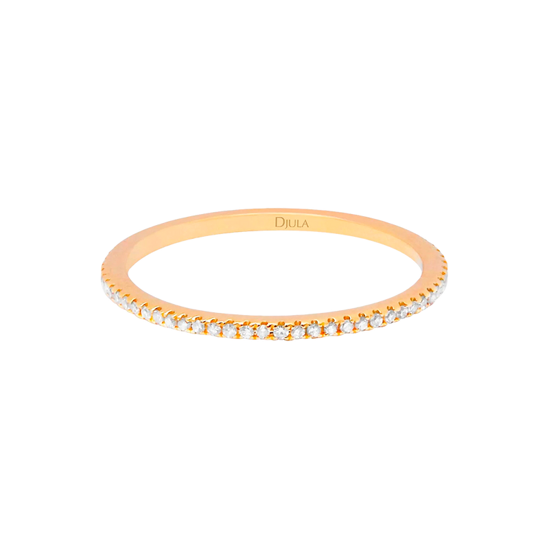Gold and Diamond Band Ring