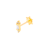 Gold and Diamond Baguette Bar Piercing