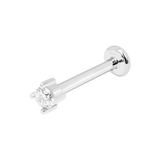 Gold and Diamond Solo Bar Piercing