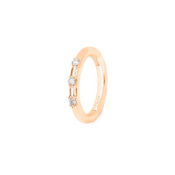 Gold and Diamond Graphique Three Diamond Hoop Piercing