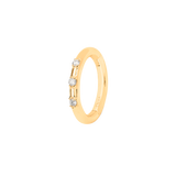 Gold and Diamond Graphique Three Diamond Hoop Piercing
