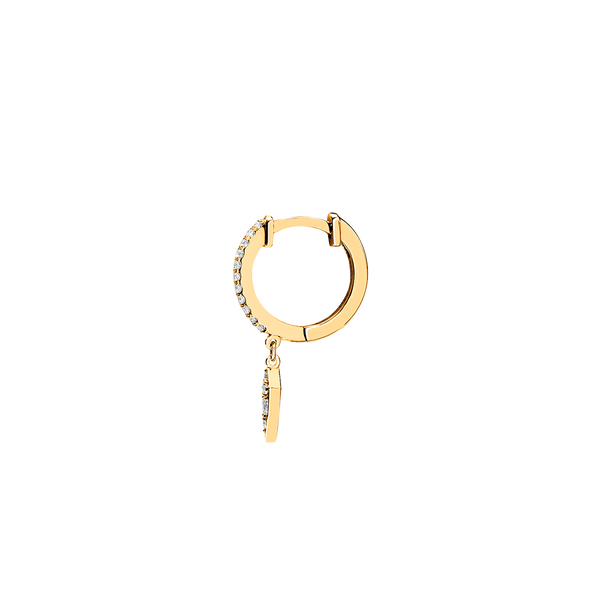 Gold and Diamond Graphique Arrow Single Hoop