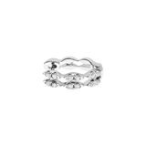 Gold and Diamond Graphique Wave Single Hoop