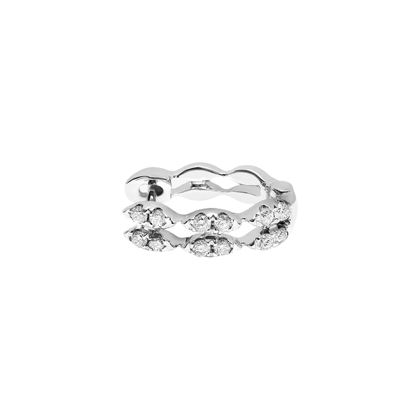Gold and Diamond Graphique Wave Single Hoop