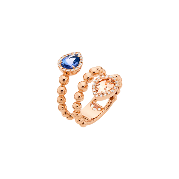 Boutique Paris Anillo Rose Gold with Tanzanite & Morganite