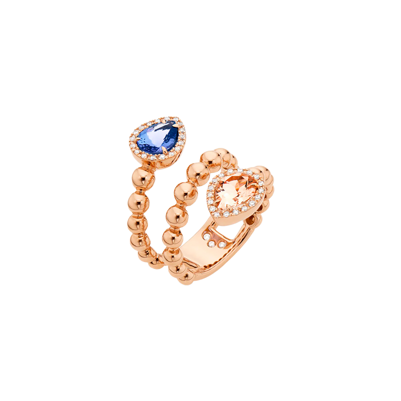 Boutique Paris Anillo Rose Gold with Tanzanite & Morganite