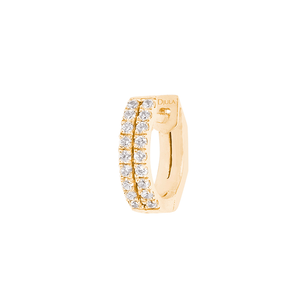 Gold and Diamond Graphique Double Band Hoops