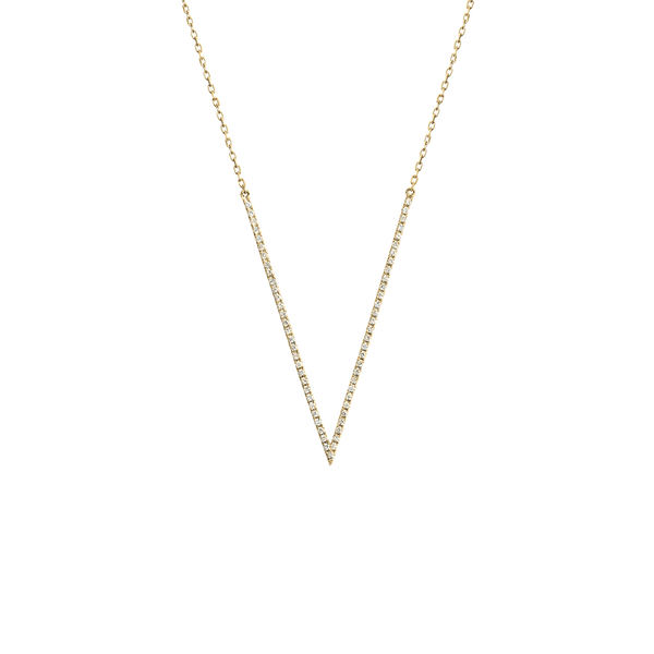 Gold and Diamond Graphique V Necklace