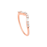 Gold and Diamond V Baguette Diamond Ring