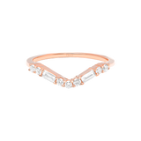 Gold and Diamond V Baguette Diamond Ring