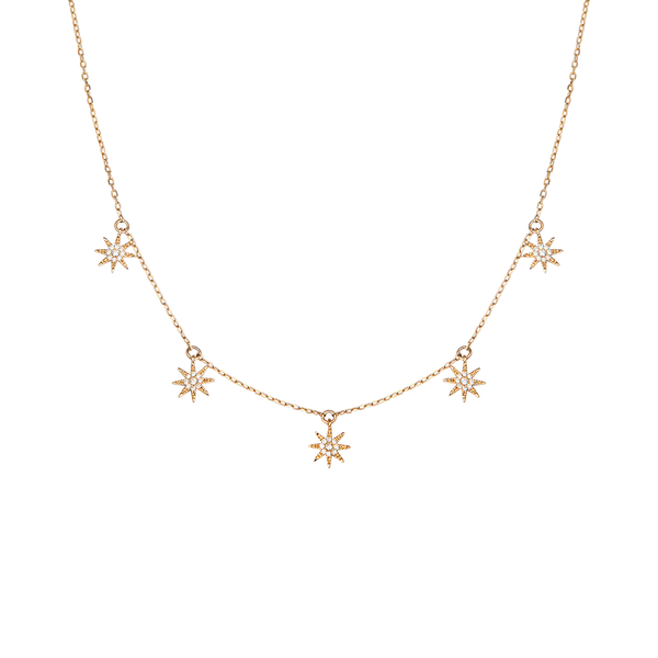Gold and Diamond Soleil Small Tassels Necklace