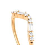 Gold and Diamond V Baguette Diamond Ring