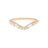 Gold and Diamond V Baguette Diamond Ring