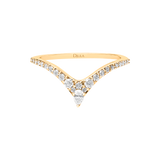 Gold and Diamond V Diamond Ring