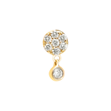 Gold and Diamond Target Tassel Bar Piercing