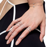 Gold and Diamond New Magic Touch Moon Chain Ring