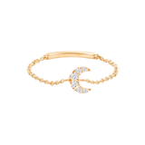 Gold and Diamond New Magic Touch Moon Chain Ring