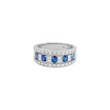 Belle Époque Anillo with Blue Sapphires and Diamonds