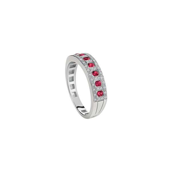 Belle Époque Anillo with Rubies and Diamonds