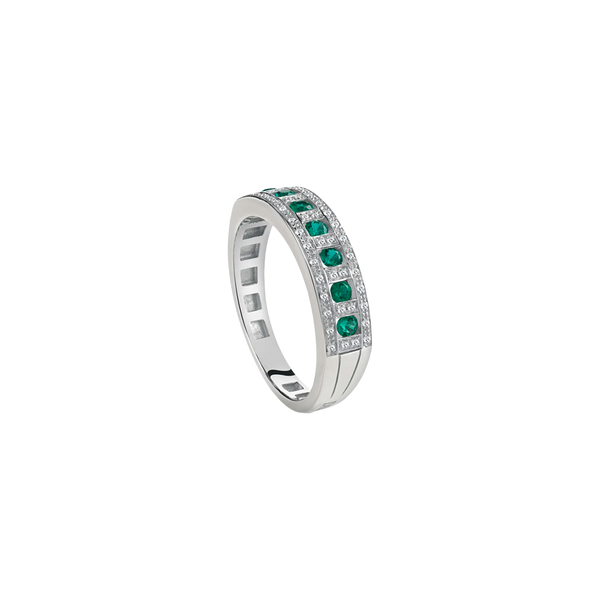 Belle Époque Anillo with Emeralds and Diamonds