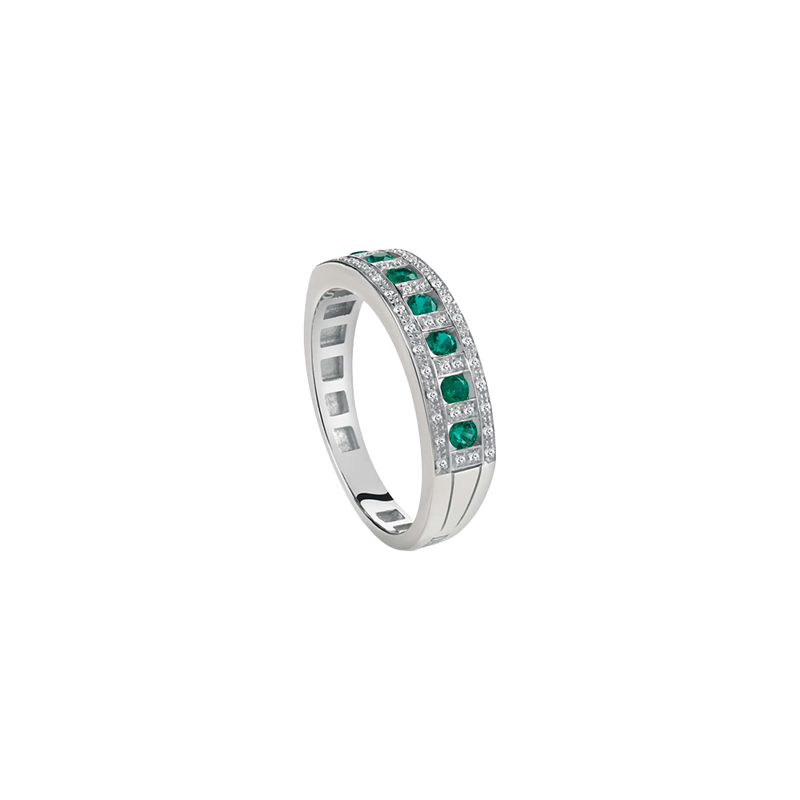 Belle Époque Anillo with Emeralds and Diamonds