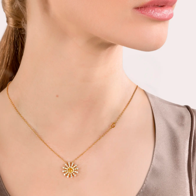Margherita Collar with Citrine Quartz & Diamonds